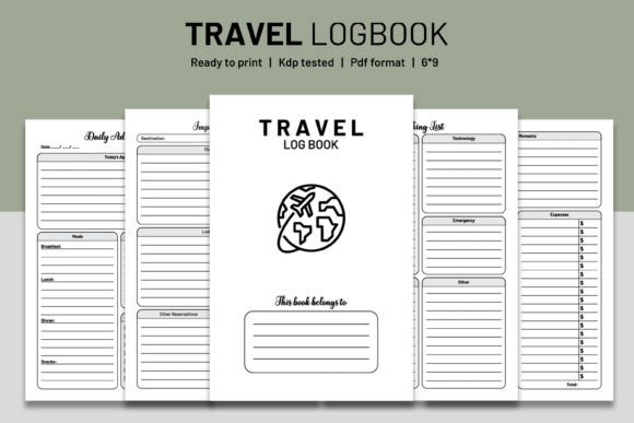 Download Travel Log Book KDP Interior - Travel log Collection