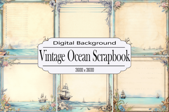 Download Vintage Ocean Scrapbook Page - Premium Resources