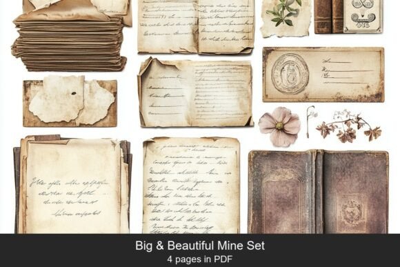 Download Antique Papers Collage Set - Antique Collection