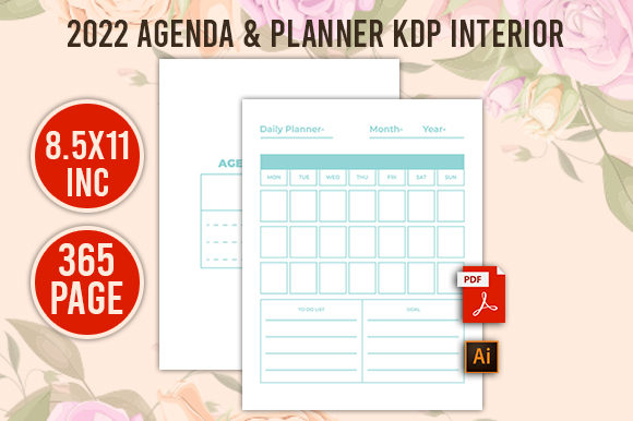 Download 2022 Agenda &amp; Planner Kdp Interior - Premium Bundle